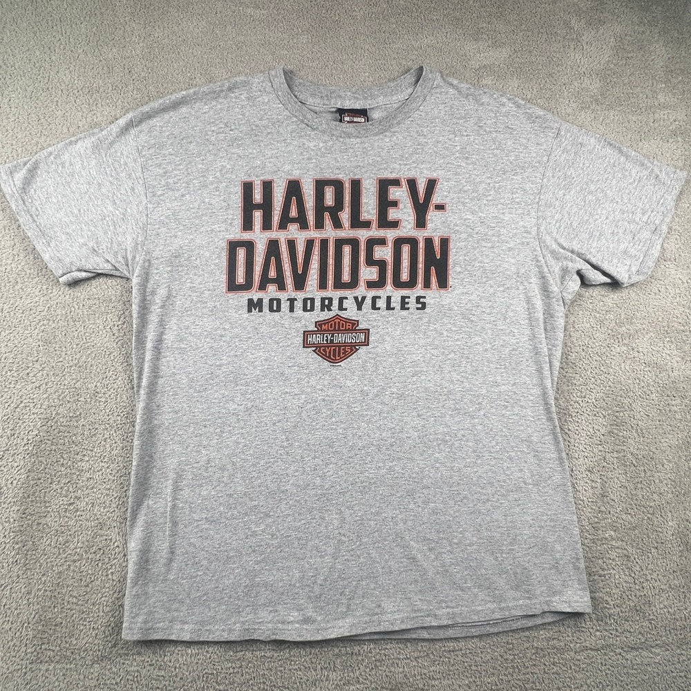 Harley-Davidson T-Shirt Mens XL Gray Graphic Logo Biker Easy Rider 2016 USA Made